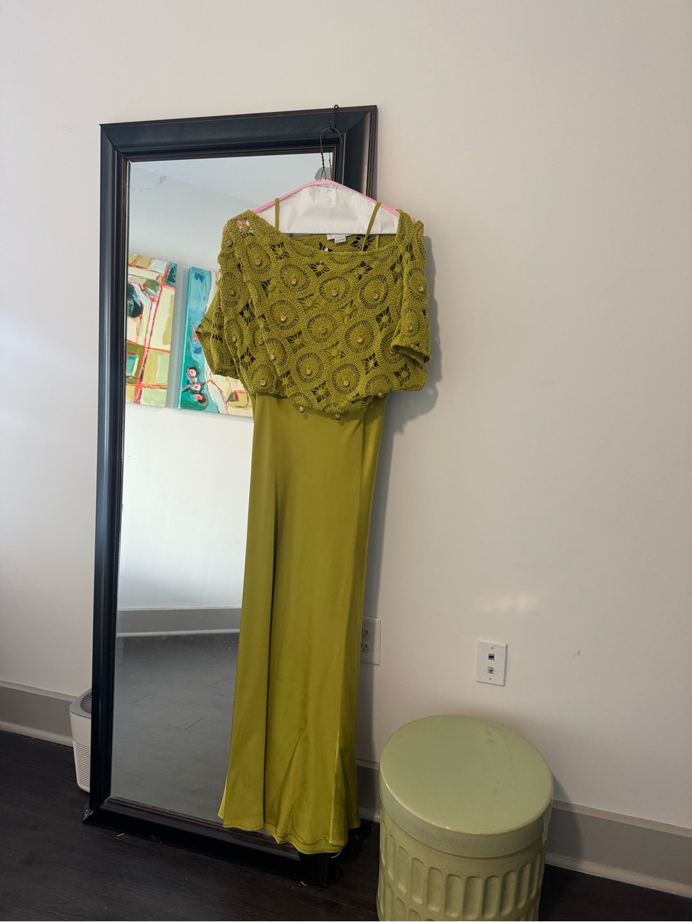 Never Fully Dressed Green Shell Crochet Dress - Picture 2 of 5